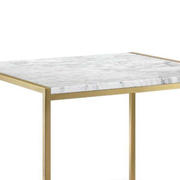 France & Son, Carrara Marble Accent Table - Brass