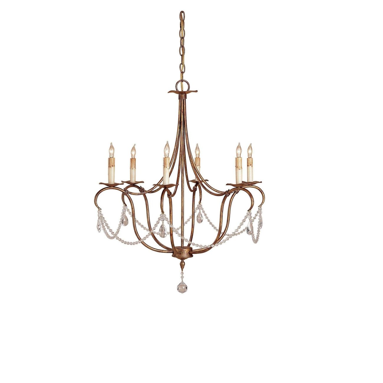 Currey, Crystal Lights Gold Chandelier