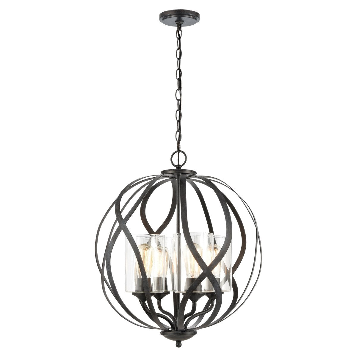 Elk Home, Daisy 20'' Wide 4-Light Chandelier - Midnight Bronze