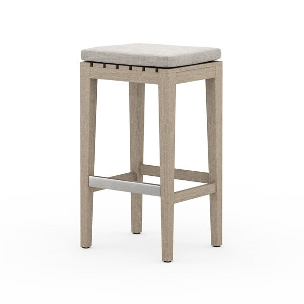 Four Hands, Dale Outdoor Bar Stool - Brown / Stone grey