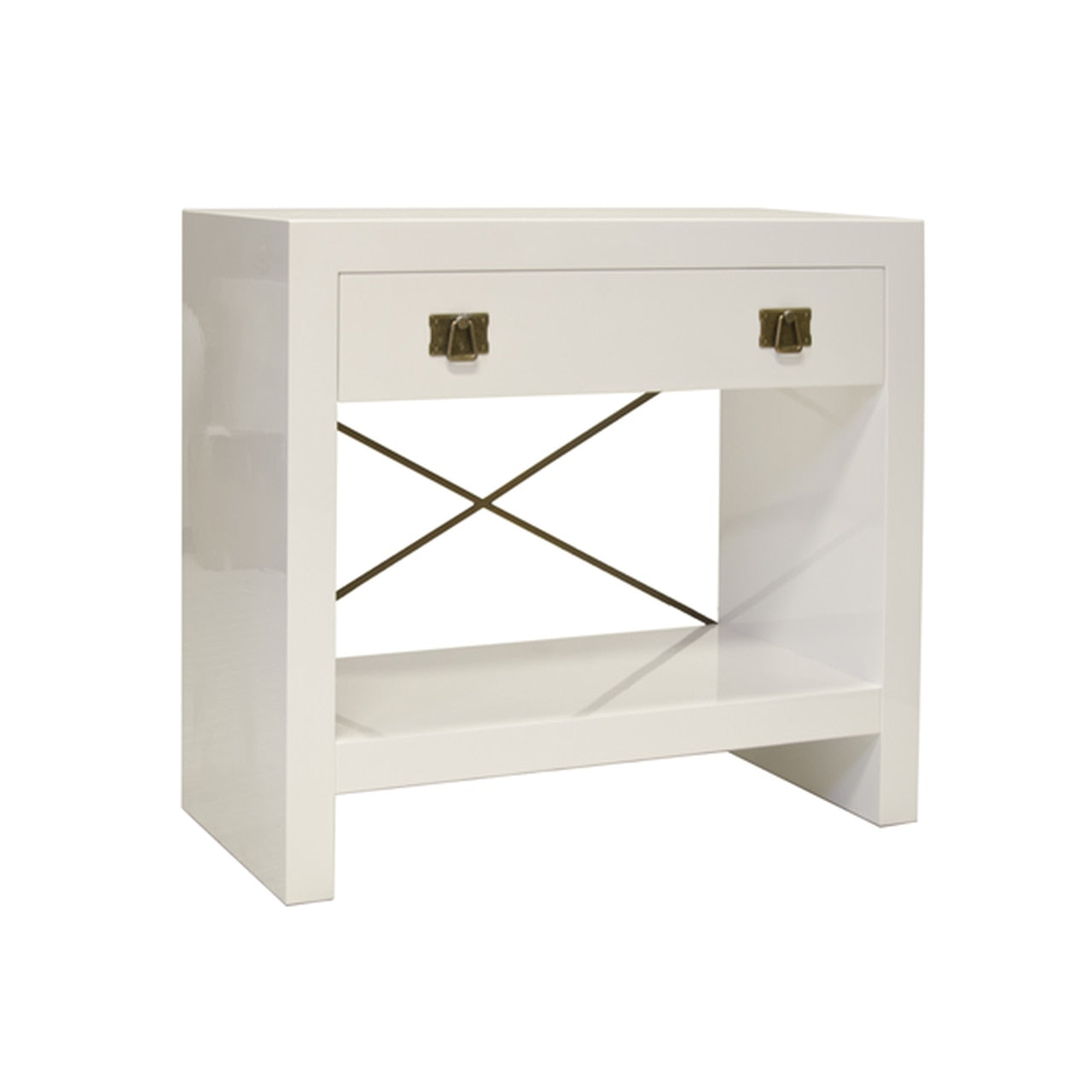 Worlds Away, Dalton White Lacquer Nightstand