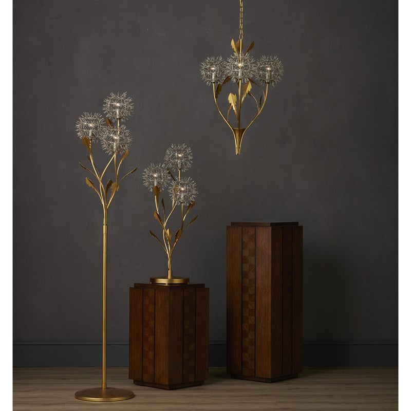 Currey, Dandelion Silver & Gold Floor Lamp