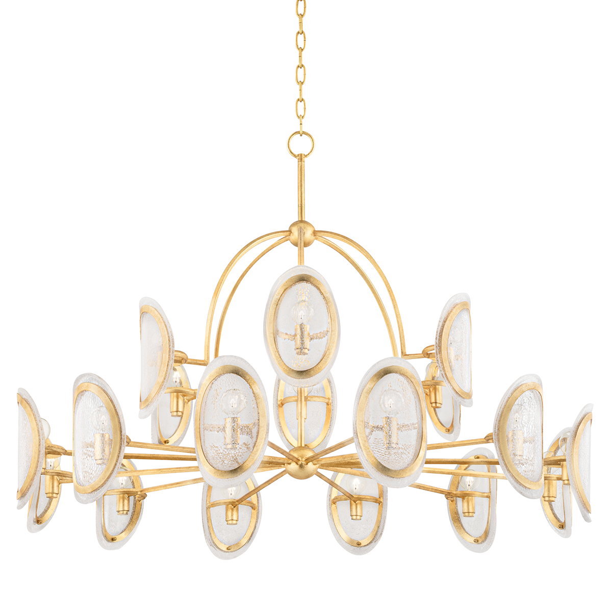 Hudson Valley, Danes 18 Light Chandelier Vintage Gold Leaf