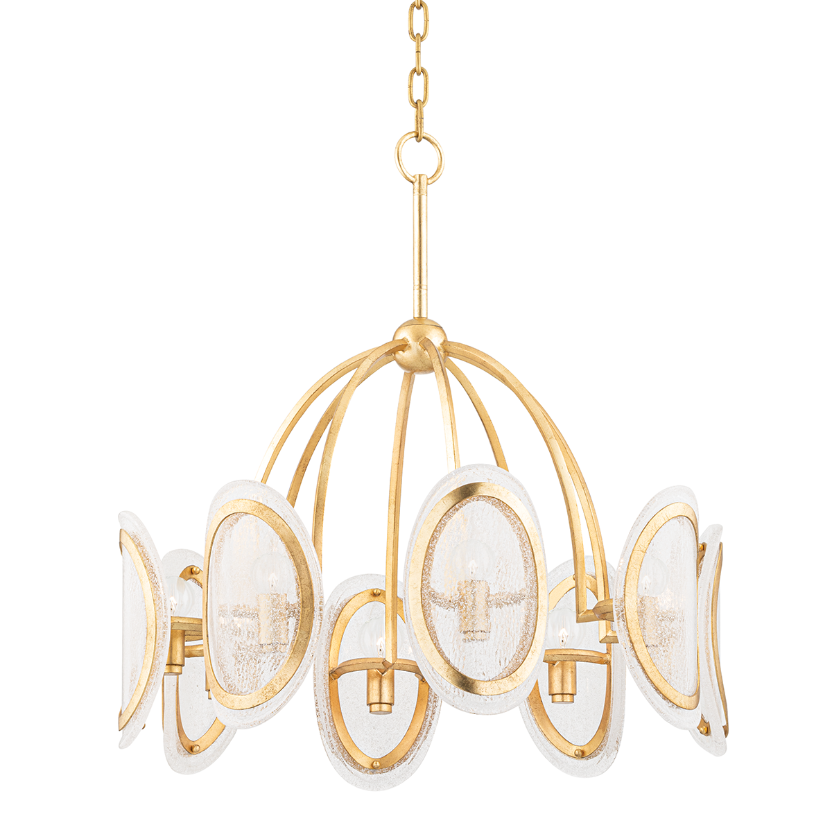 Hudson Valley, Danes 8 Light Chandelier Vintage Gold Leaf