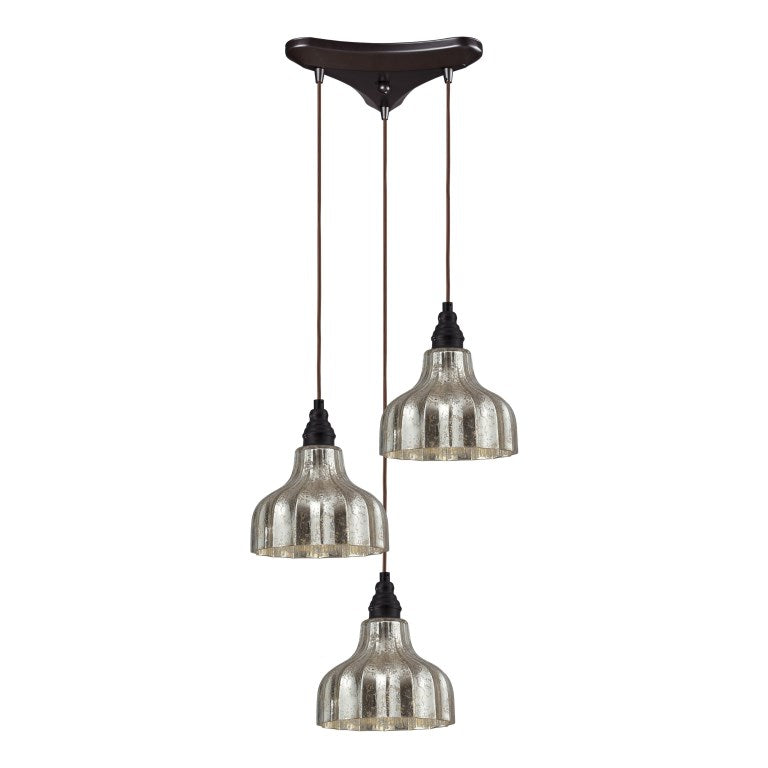 Elk Home, Danica 13'' Wide 3-Light Pendant - Oil Rubbed Bronze