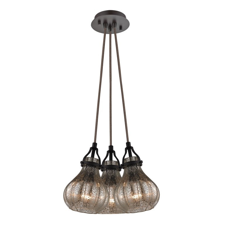 Elk Home, Danica 13'' Wide 3-Light Pendant - Oil Rubbed Bronze