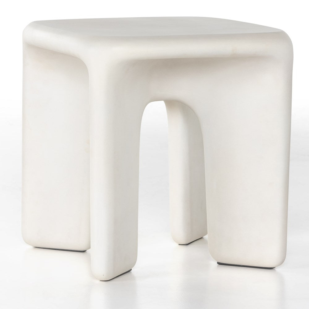 Four Hands, Dante End Table - White Concrete