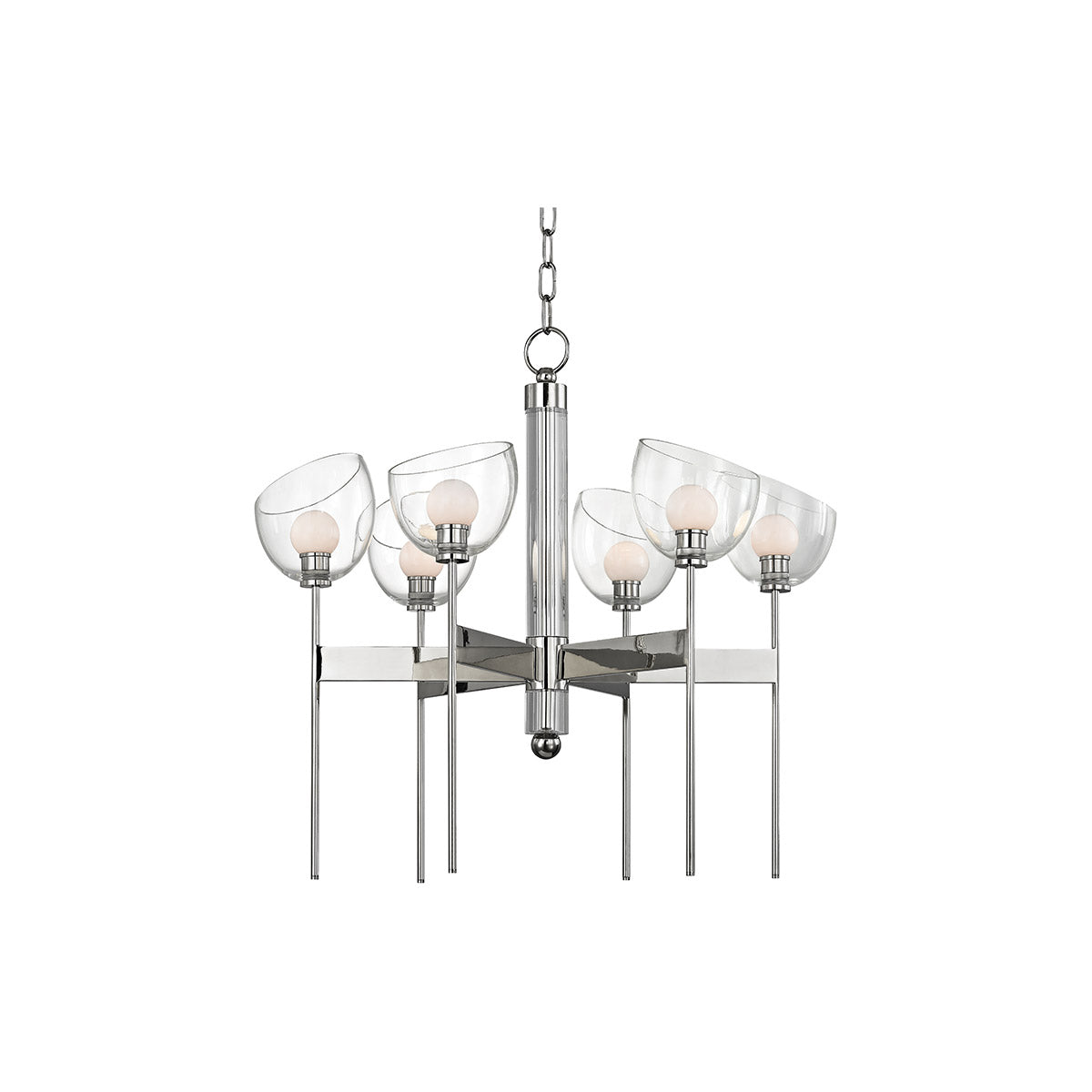 Hudson Valley, Davis 6 Light Chandelier Polished Nickel