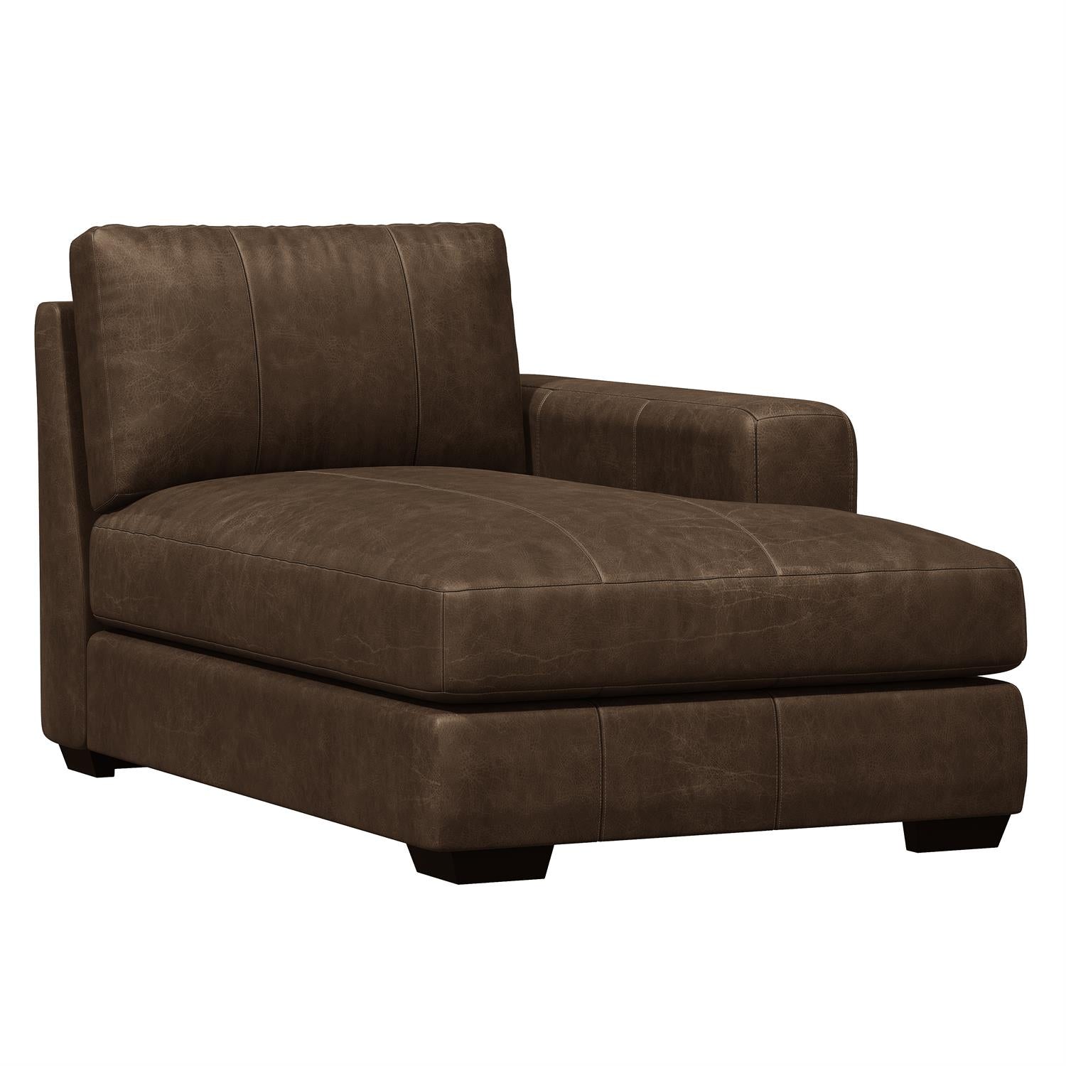 Bernhardt, Dawkins Leather Right Arm Chaise