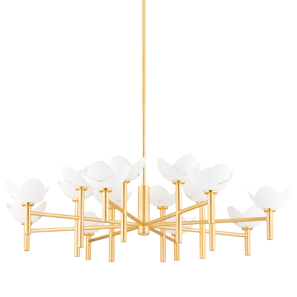 Hudson Valley, Dawson 16 Light Chandelier Gold Leaf/White Plaster