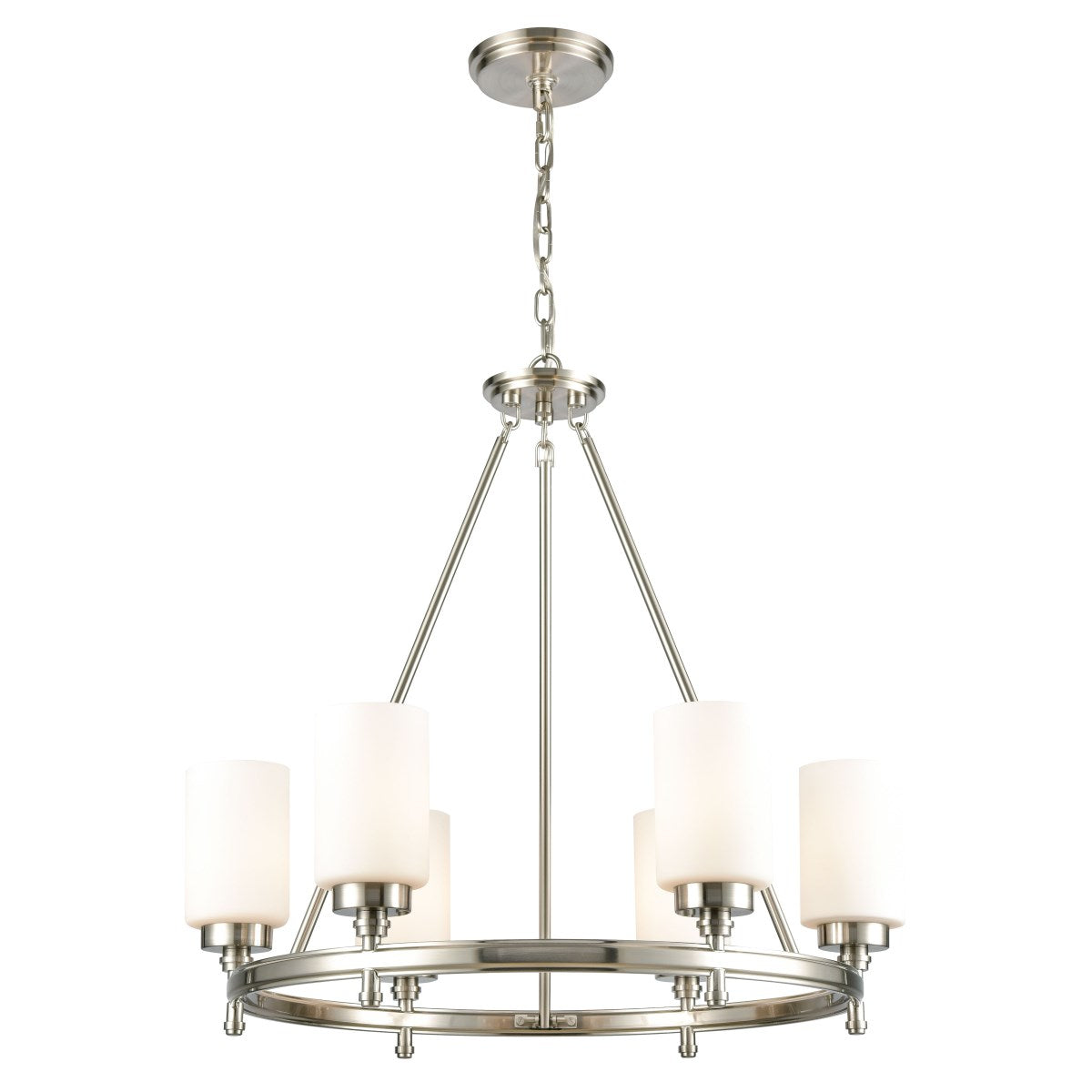 Elk Home, Dawson 25'' Wide 6-Light Chandelier - Satin Nickel