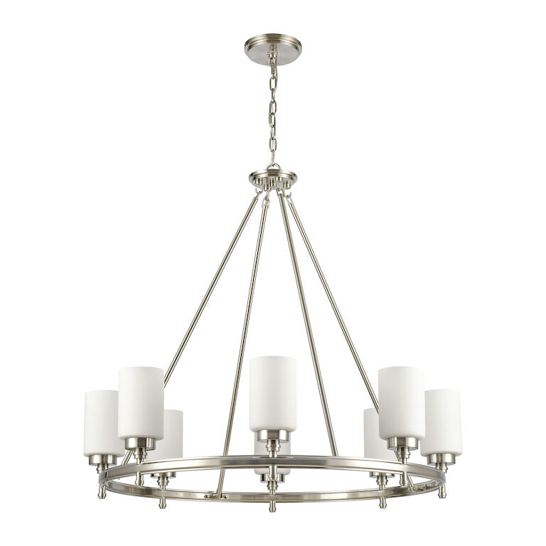 Elk Home, Dawson 33'' Wide 8 - Light Chandelier - Satin Nickel