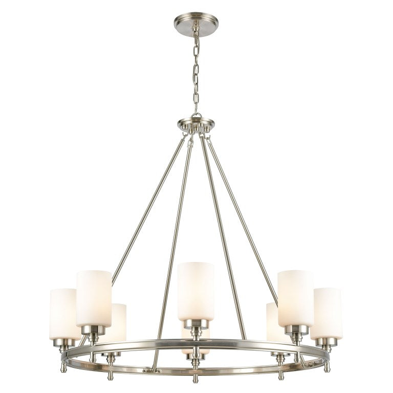 Elk Home, Dawson 33'' Wide 8 - Light Chandelier - Satin Nickel