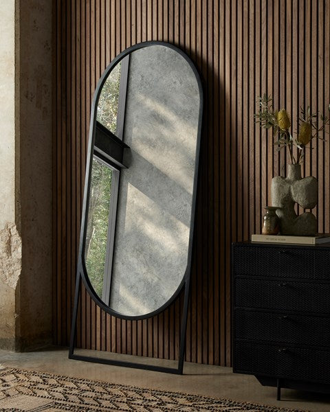 Four Hands, Dawson Floor Mirror-Matte Black