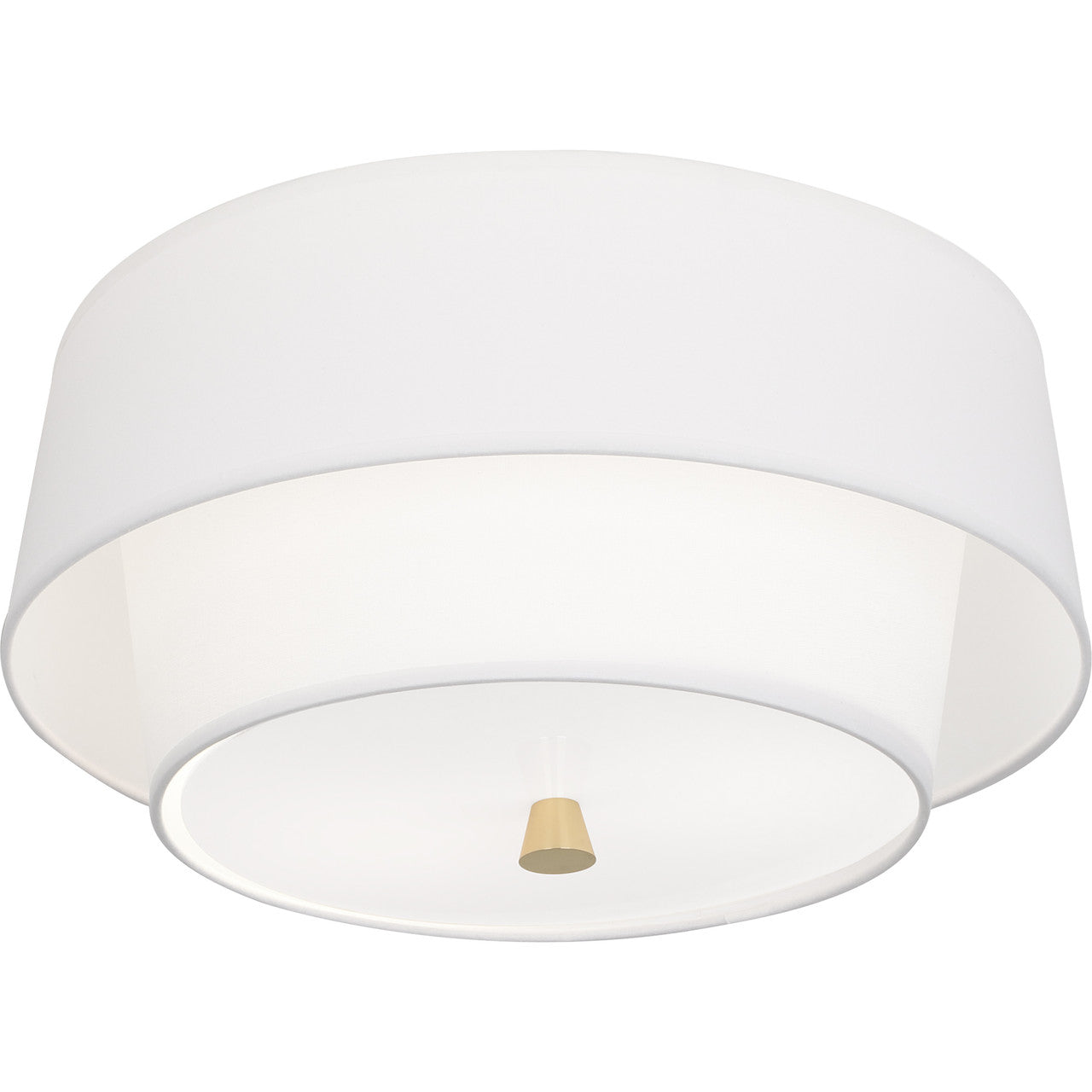 Robert Abbey Fine Lighting, Decker Flush Mount - Ascot Fabric White