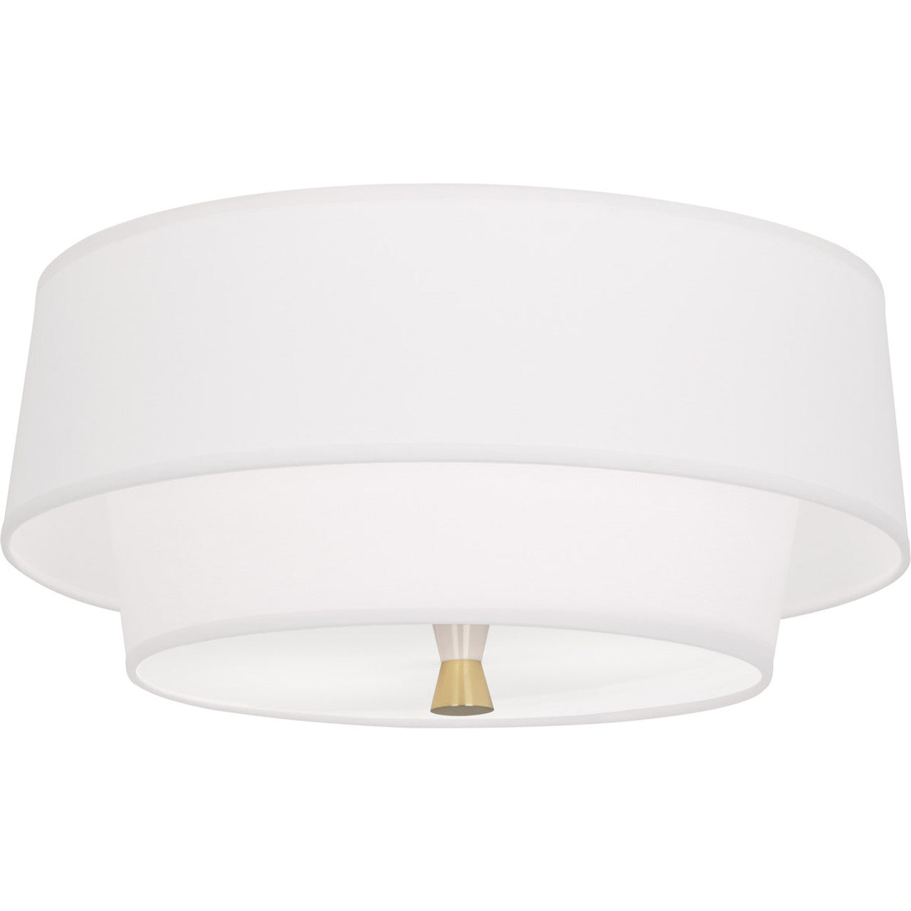 Robert Abbey Fine Lighting, Decker Flush Mount - Ascot Fabric White