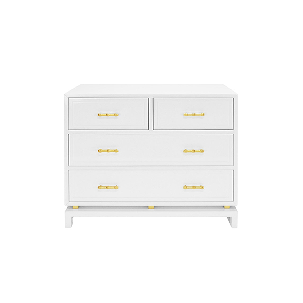 Worlds Away, Declan Four Drawer Chest with Gold Leaf Hardware