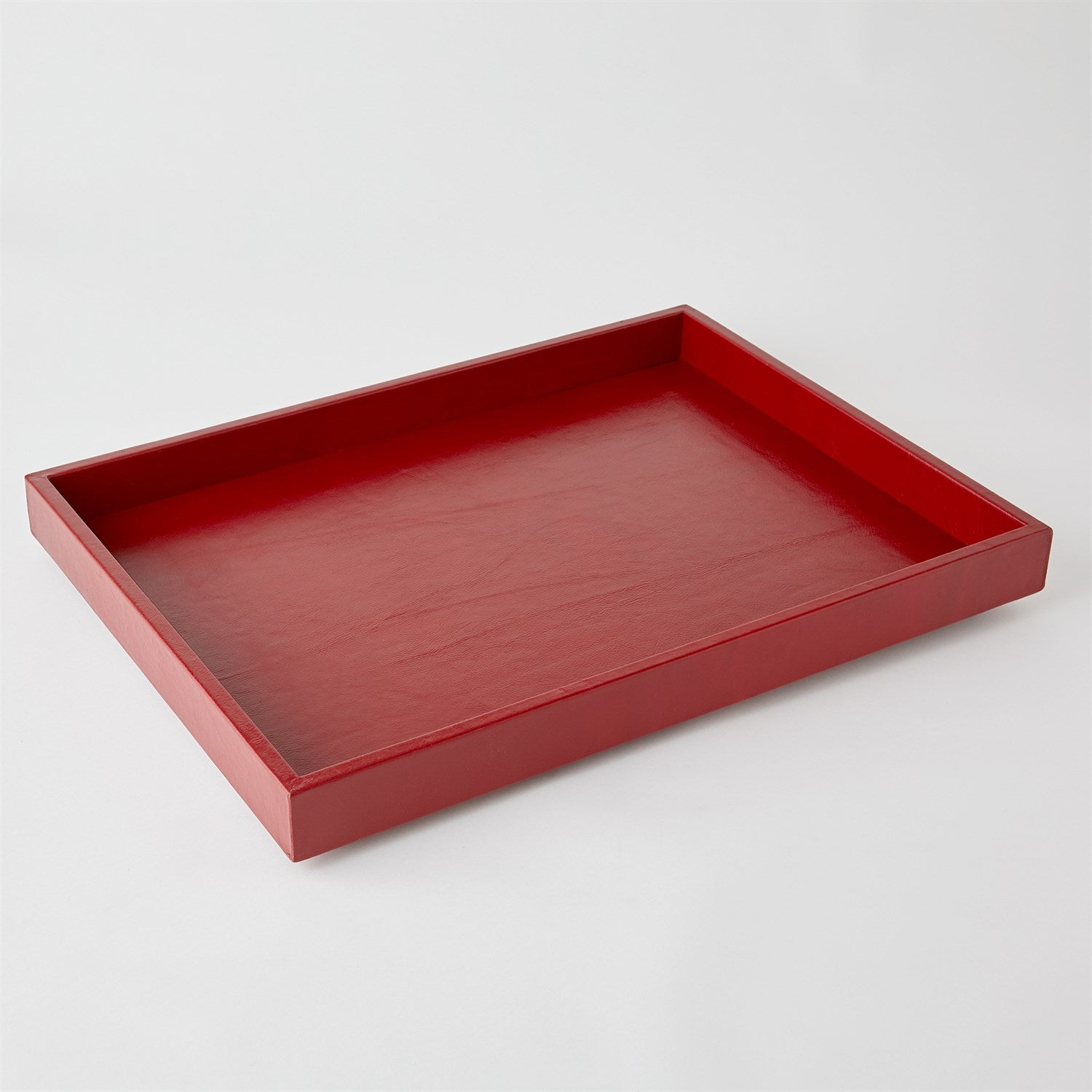 Global Views, Deep Red Leather Tray