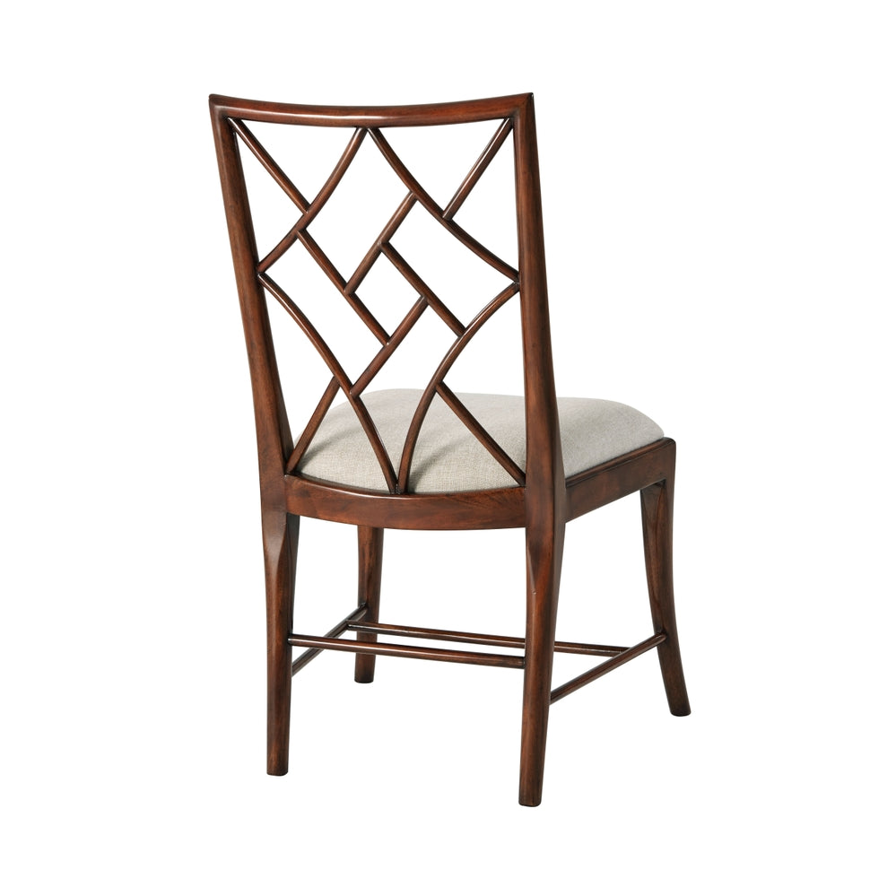 Theodore Alexander, Delicate Trellis Side Chair - Dark Brown