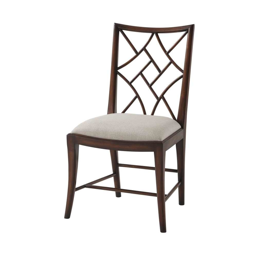 Theodore Alexander, Delicate Trellis Side Chair - Dark Brown