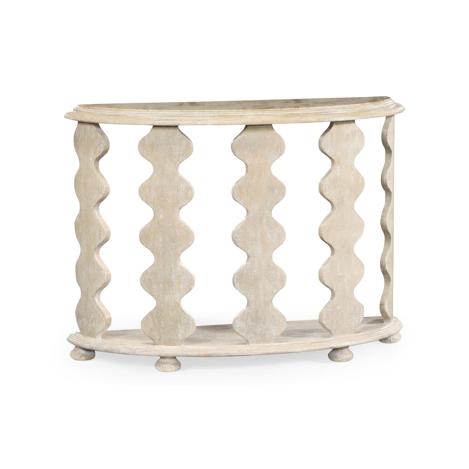 Jonathan Charles, Demilune Console Table in Limed Acacia