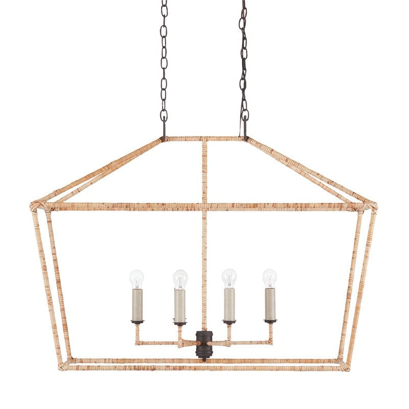 Currey, Denison Rattan Rectangular Lantern