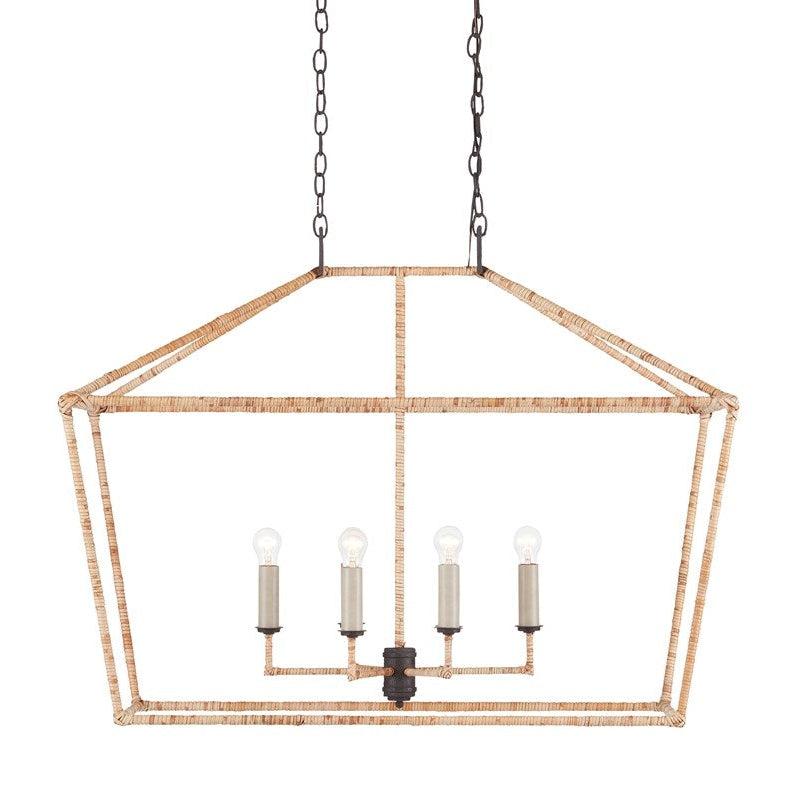 Currey, Denison Rattan Rectangular Lantern