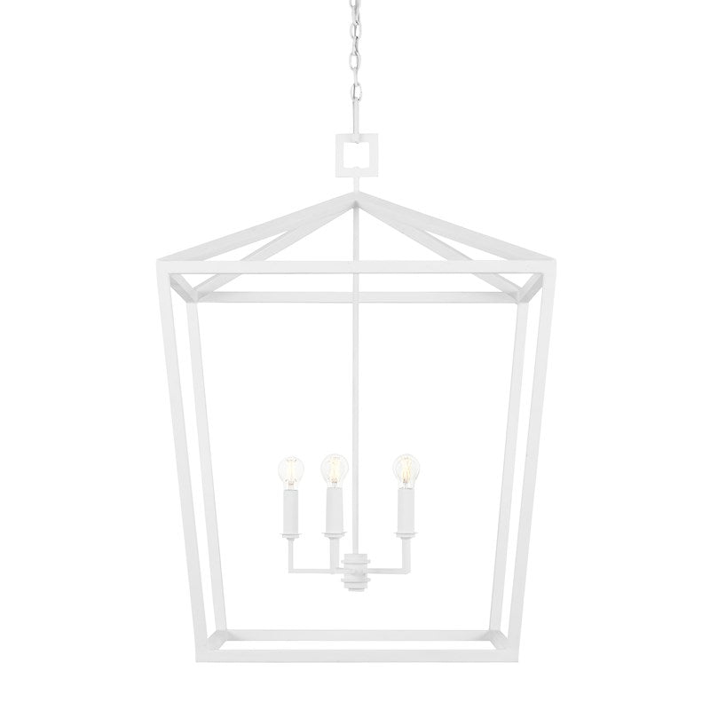 Currey, Denison White Large Chandelier