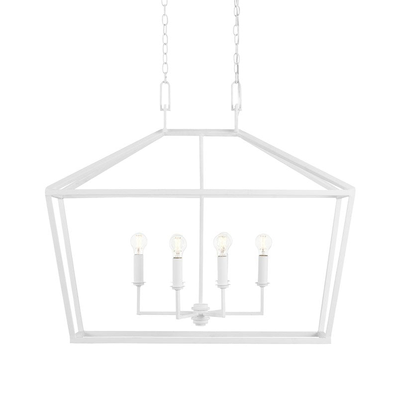 Currey, Denison White Rectangular Chandelier