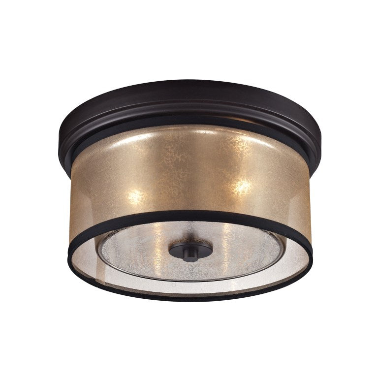 Elk Home, Diffusion 13'' Wide 2 - Light Flush Mount - Oil Rubbed Bronze