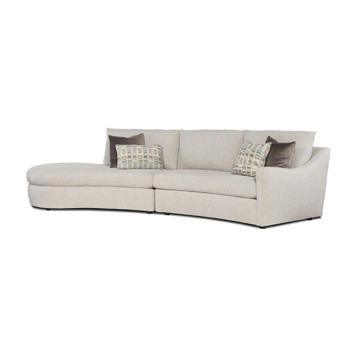 Hooker Furniture Custom, Dimitri Curved Sectional with Bumper Chaise