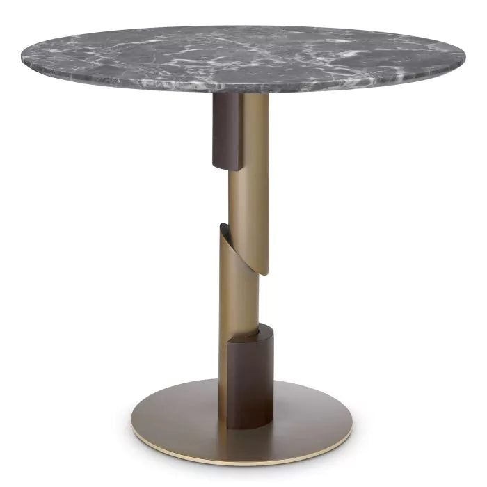 Eichholtz, Dining Table Flow brushed brass grey marble