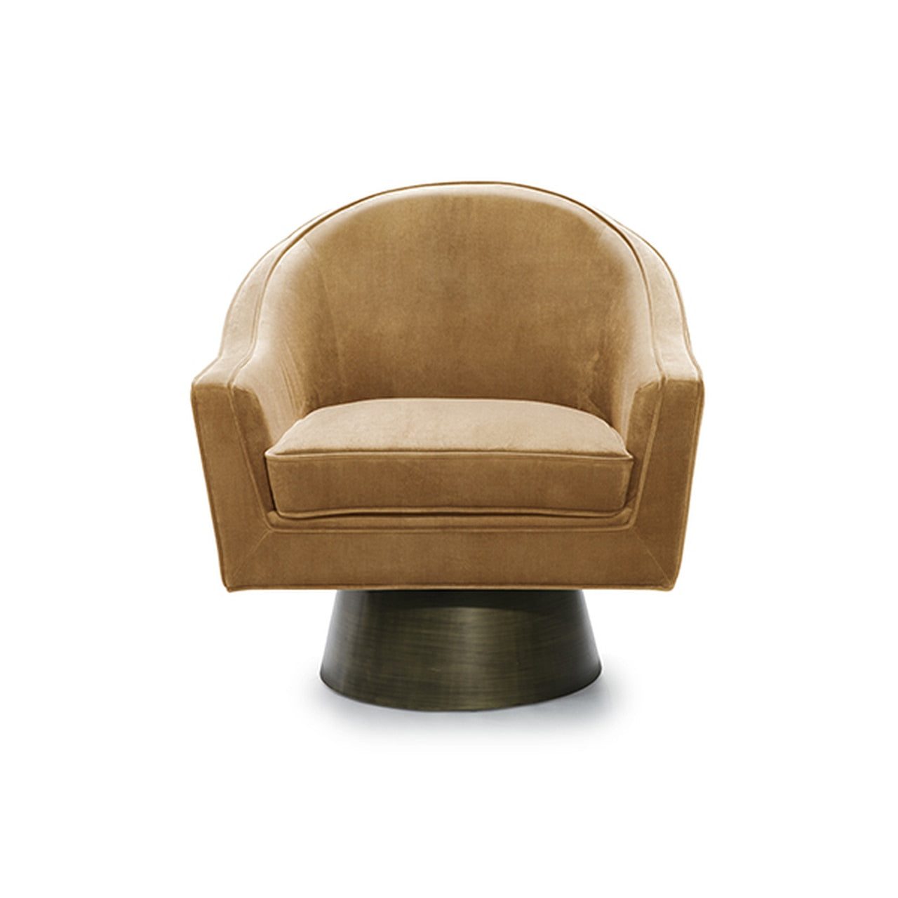 Worlds Away, Dominic Modern Swivel Chair with Bronze Base