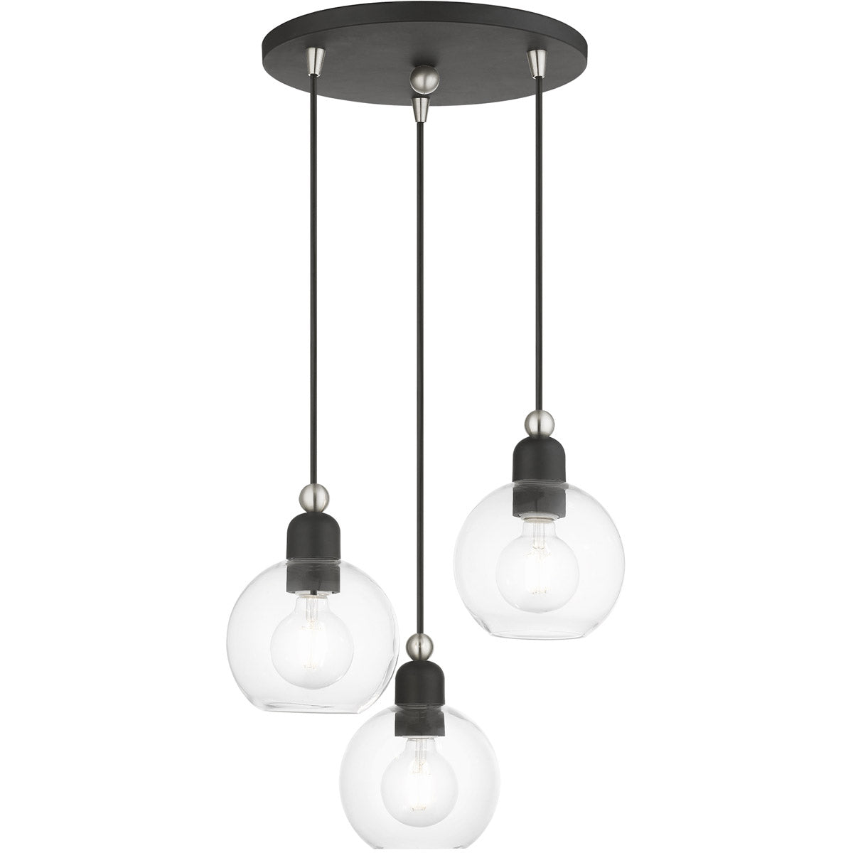 Livex Lighting, Downtown 3 Light 16 inch  Multi Pendant