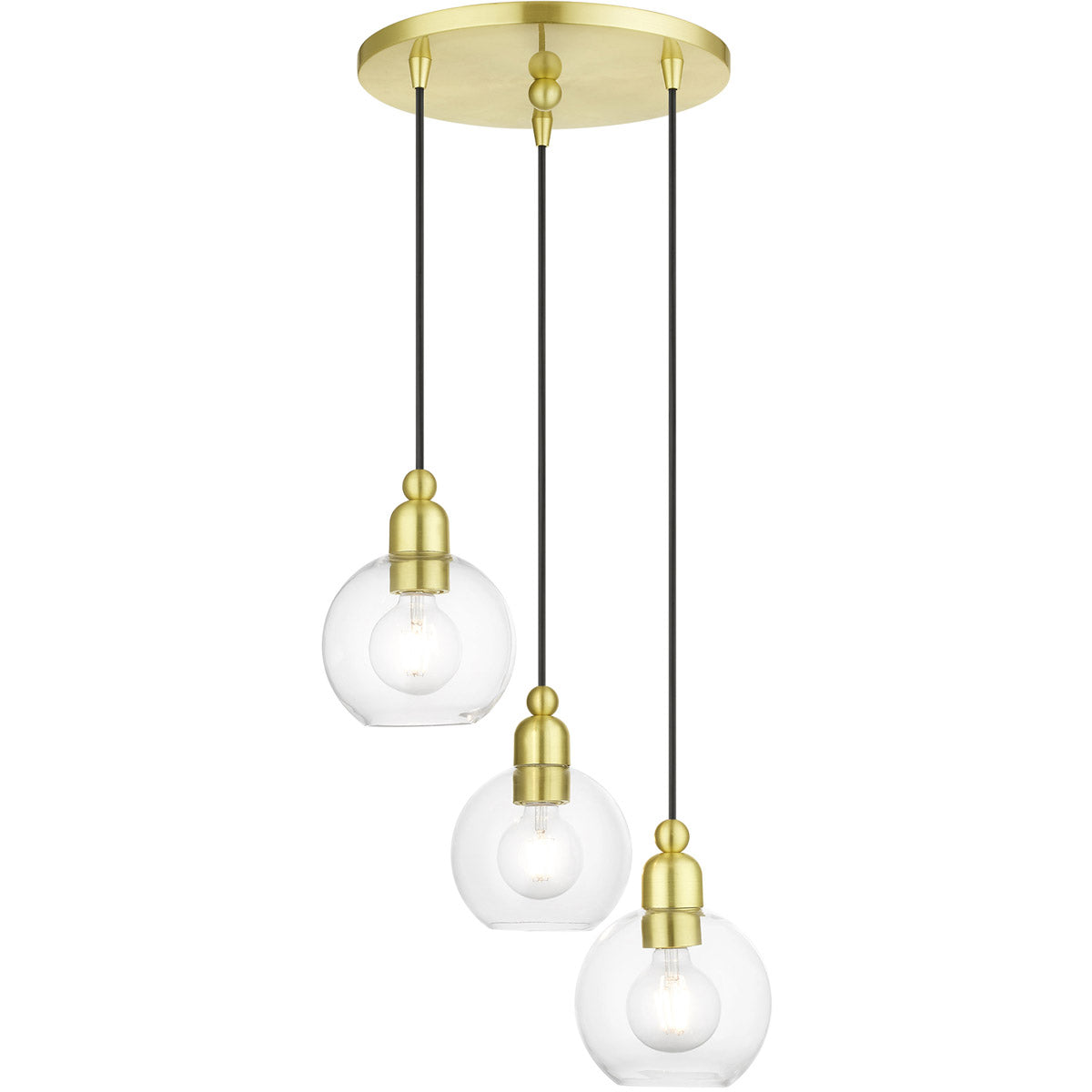 Livex Lighting, Downtown 3 Light 16 inch  Multi Pendant