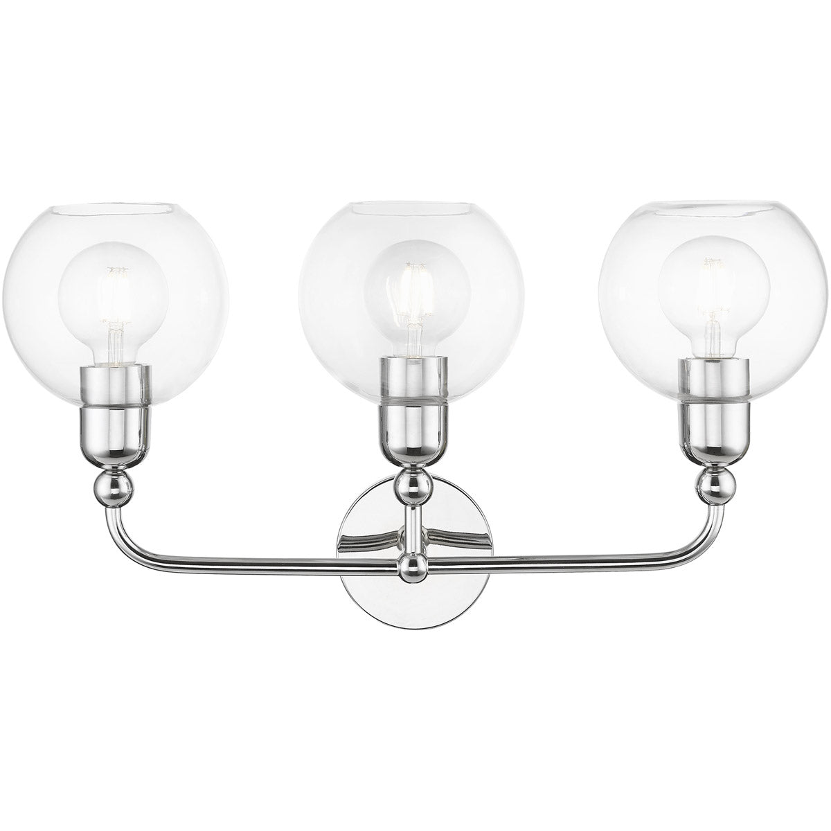 Livex Lighting, Downtown 3 Light Vanity Sconce Wall Light, Sphere