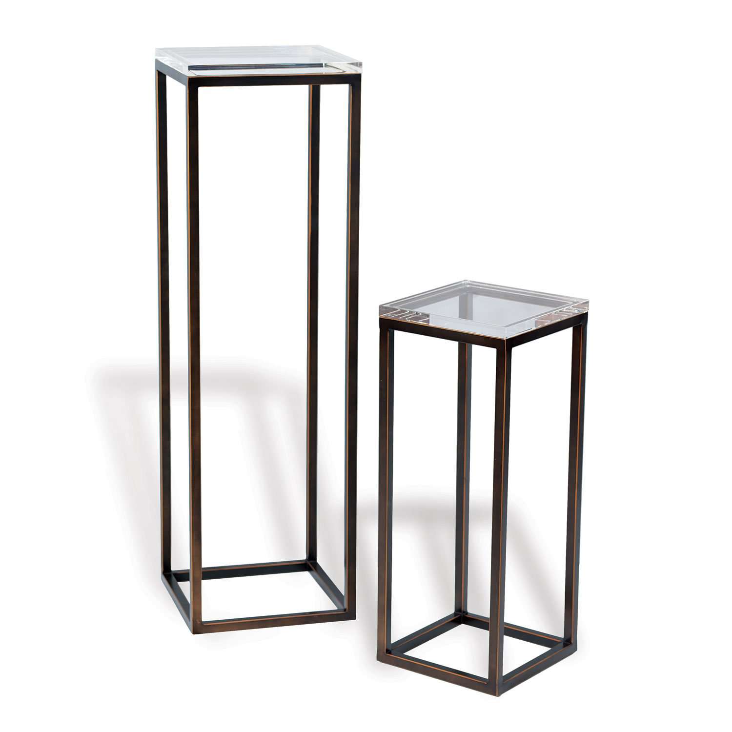 Port 68, Drake Bronze/lucite Pedestals (Set of 2)