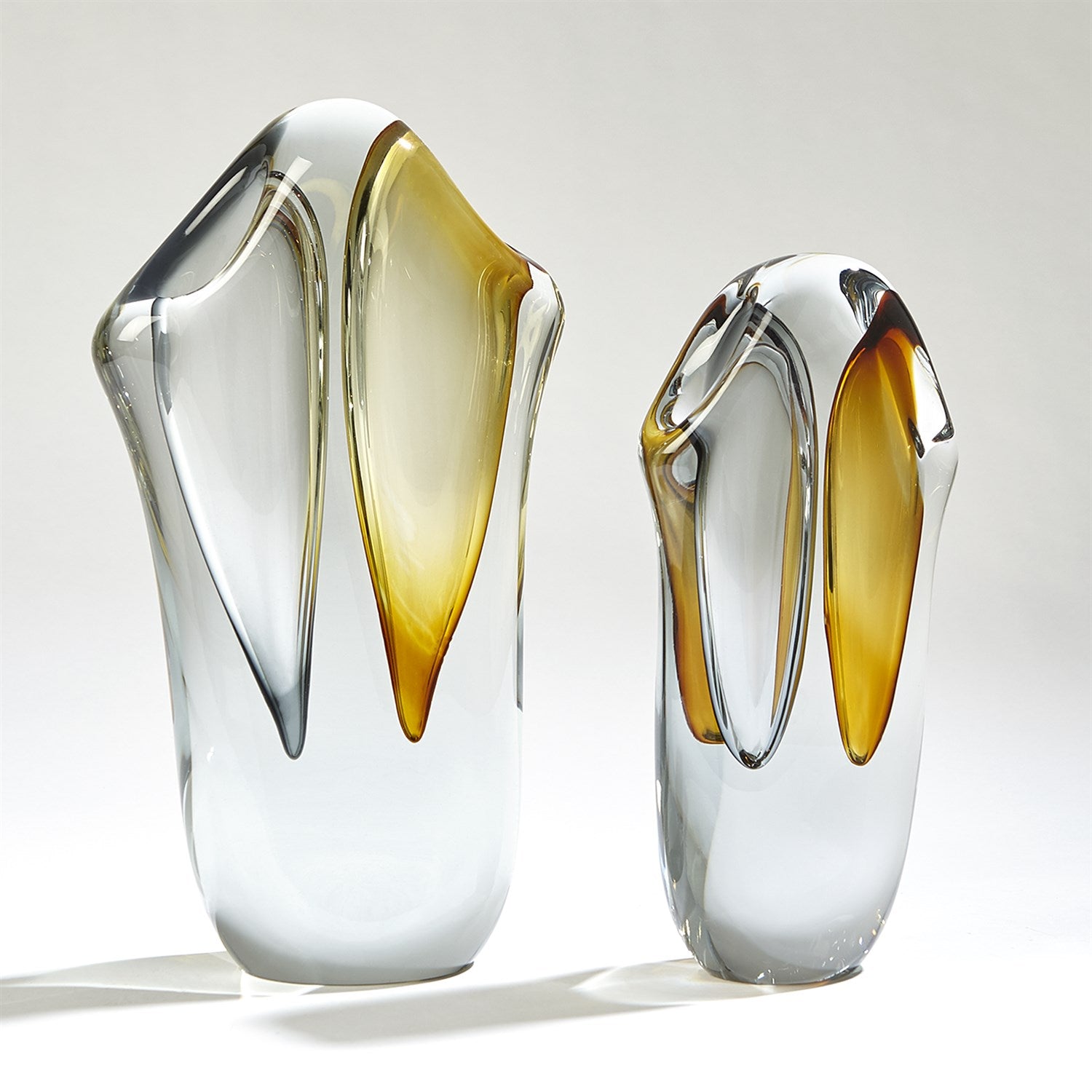 Global Views, Duet Vase - Amber/Grey