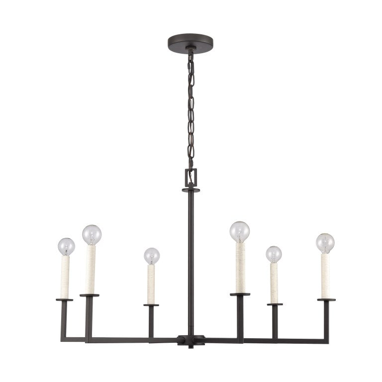 Elk Home, Dunne 30'' Wide 6 - Light Chandelier - Matte Black