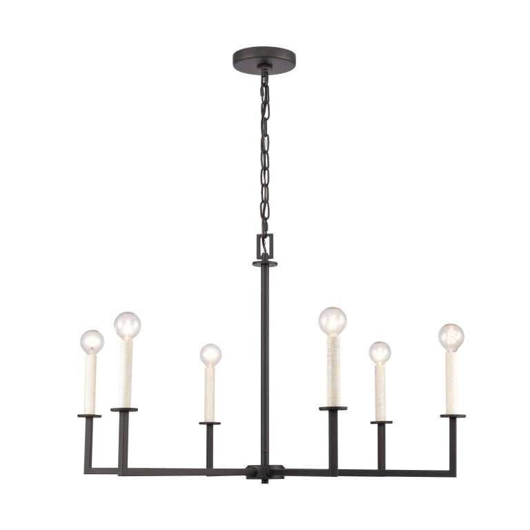 Elk Home, Dunne 30'' Wide 6 - Light Chandelier - Matte Black