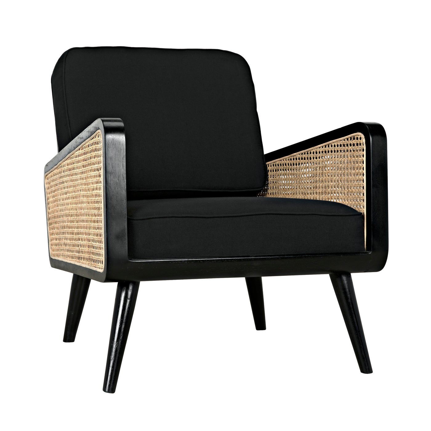 Noir, Edward Chair, Charcoal Black with Caning