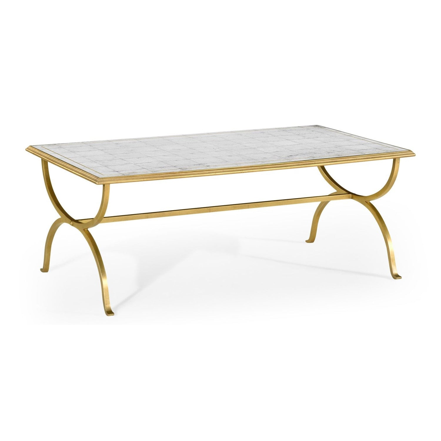 Jonathan Charles, Églomisé & Gilded Iron Coffee Table