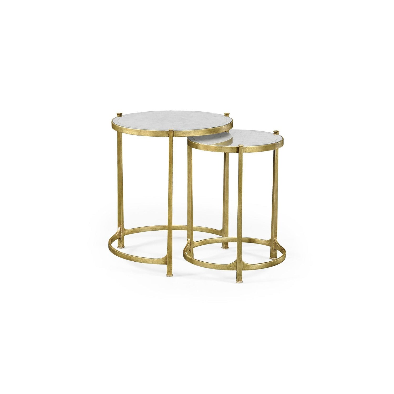 Jonathan Charles, Églomisé & Gilded Iron Round Nest of Tables