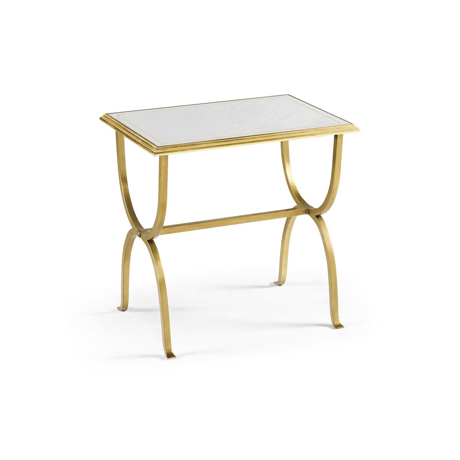 Jonathan Charles, Églomisé & Iron Rectangle Side Table