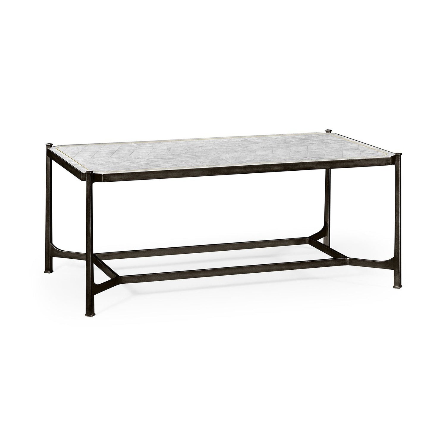 Jonathan Charles, Églomisé & Iron Rectangular Coffee Table