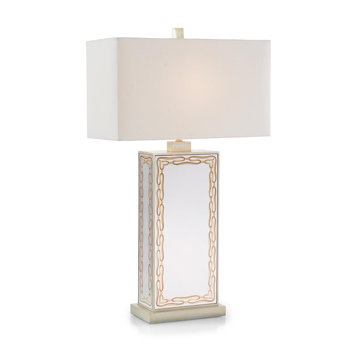 John Richard, Églomisé and Champagne Gold Table Lamp