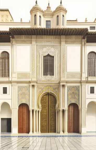 FASart, Elegant Entryway: A Captivating Portrait of an Artistic Door with Intricate Carvings