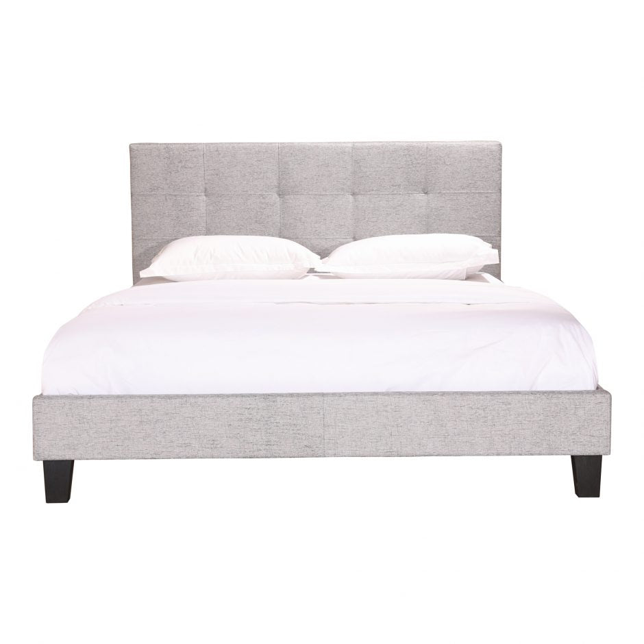 Moes, Eliza Queen Bed Light Grey Fabric