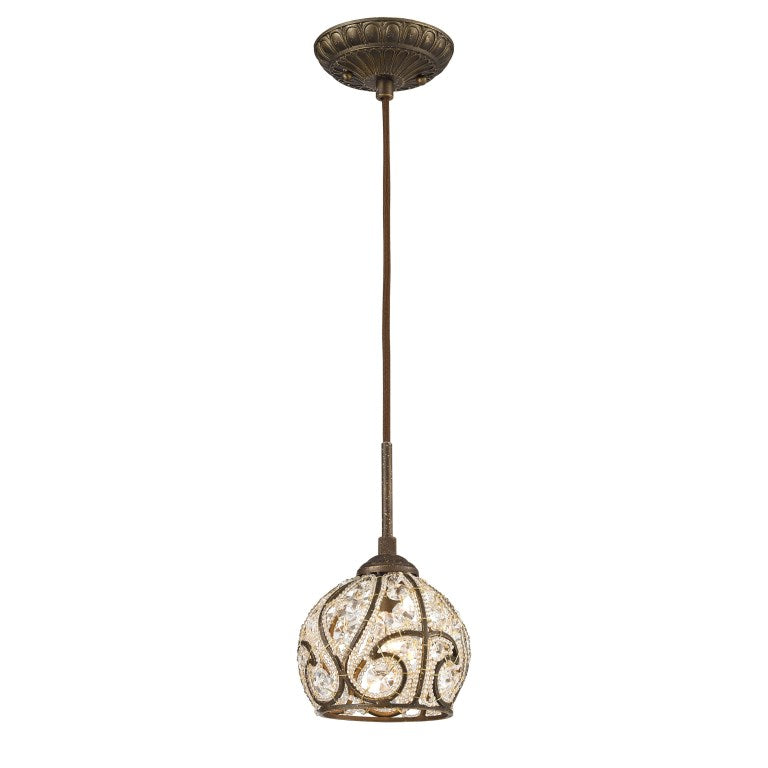 Elk Home, Elizabethan 6'' Wide 1 - Light Mini Pendant - Dark Bronze