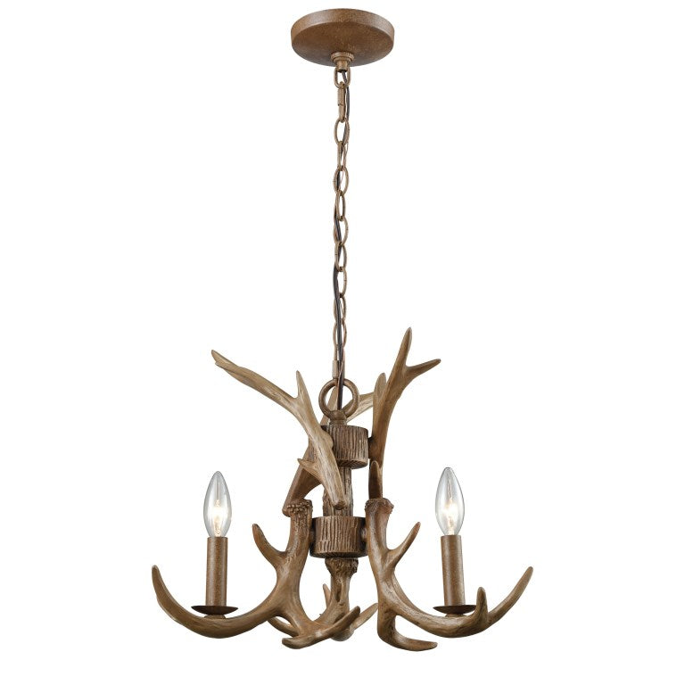 Elk Home, Elk 18'' Wide 3 - Light Chandelier - Wood Tone